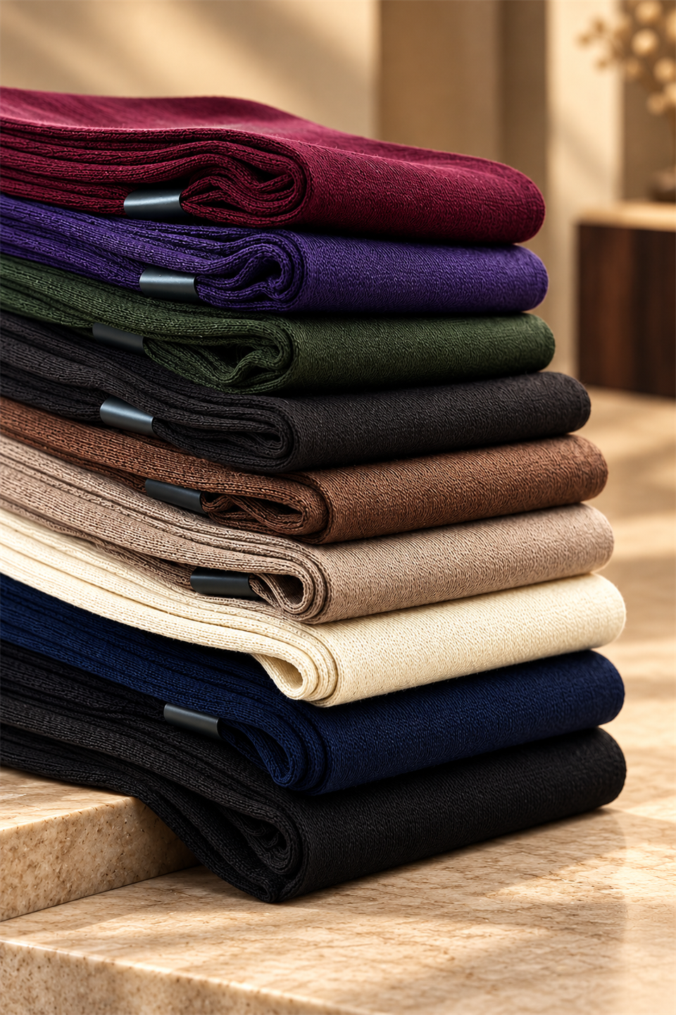 Merserize Çok Renkli Lüks 10lu Çorap Set