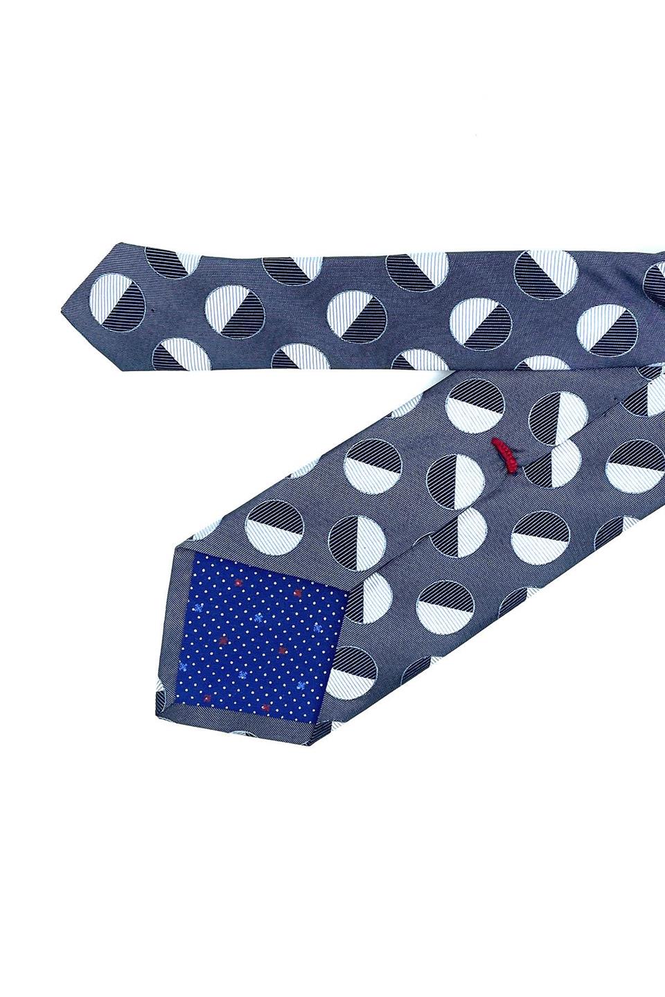 Mertolioni Style Gri Puantiye Desen İtalyan İpek Kravat İK1208