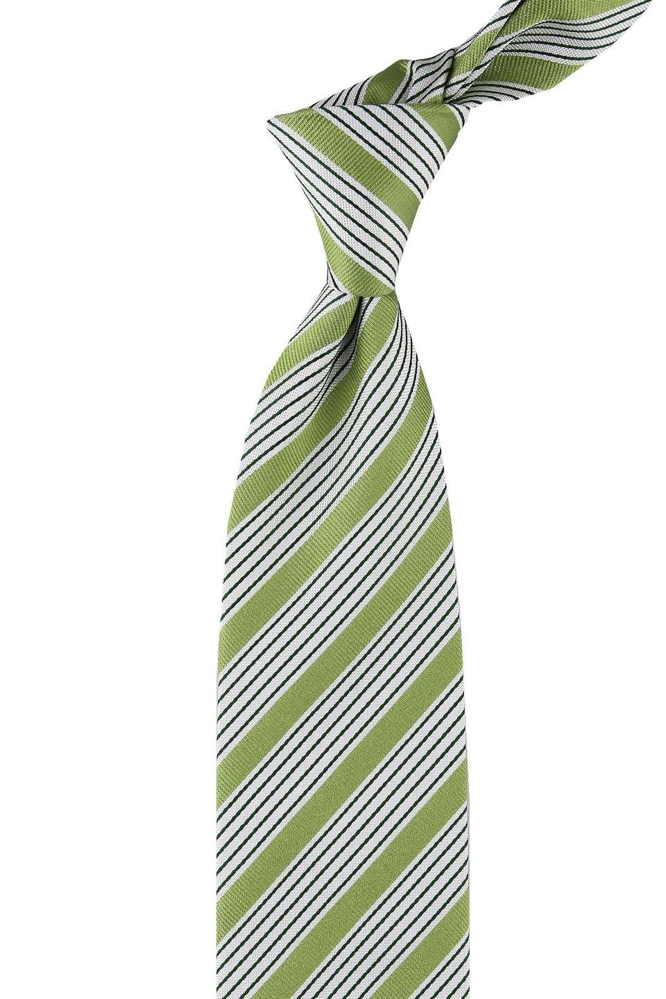 Mezzano Style Yeşil Çizgi Desen İtalyan İpek Kravat İK860