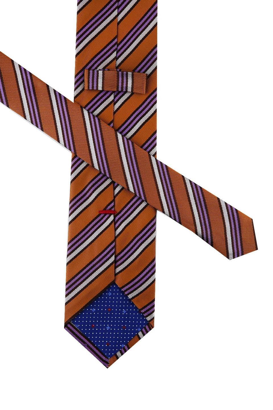 Miceli Style Hardal Çizgi Desen İtalyan İpek Kravat İK804