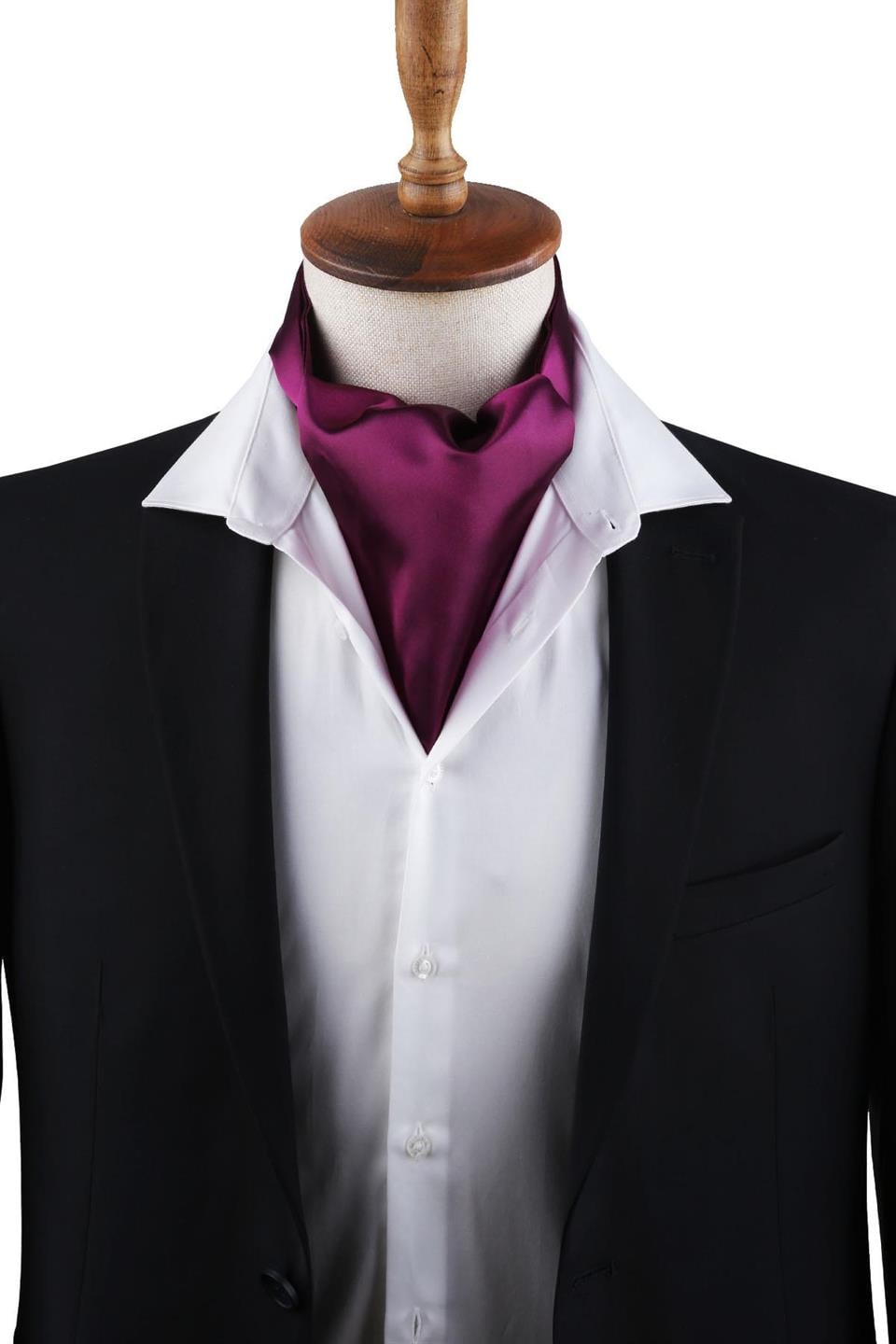 Mor Düz Ascot Fular K576