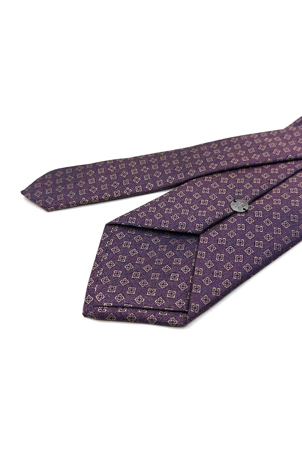 Mor Küçük Desen Mendilli Klasik Kravat KK13530