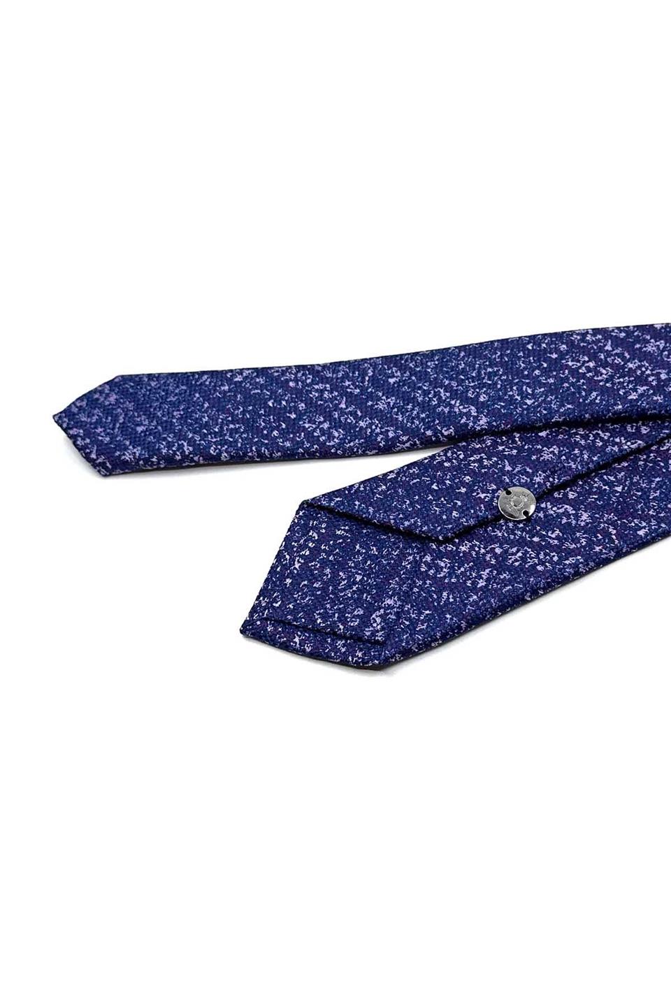 Mor - Lacivert Kum Desen Slim Kravat SK8022