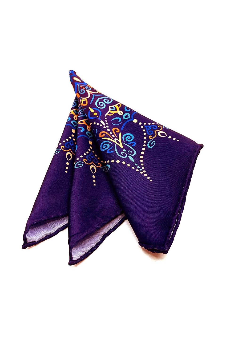 Mor Motif Desen Erkek Cep Mendili SPS576-83
