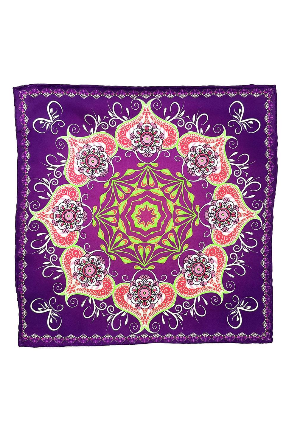 Mor Motif Desen Erkek Cep Mendili SPS544-26