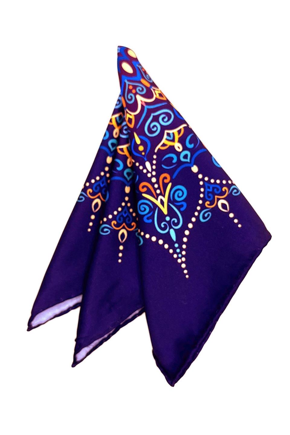 Mor Motif Desen Erkek Cep Mendili SPS576-83