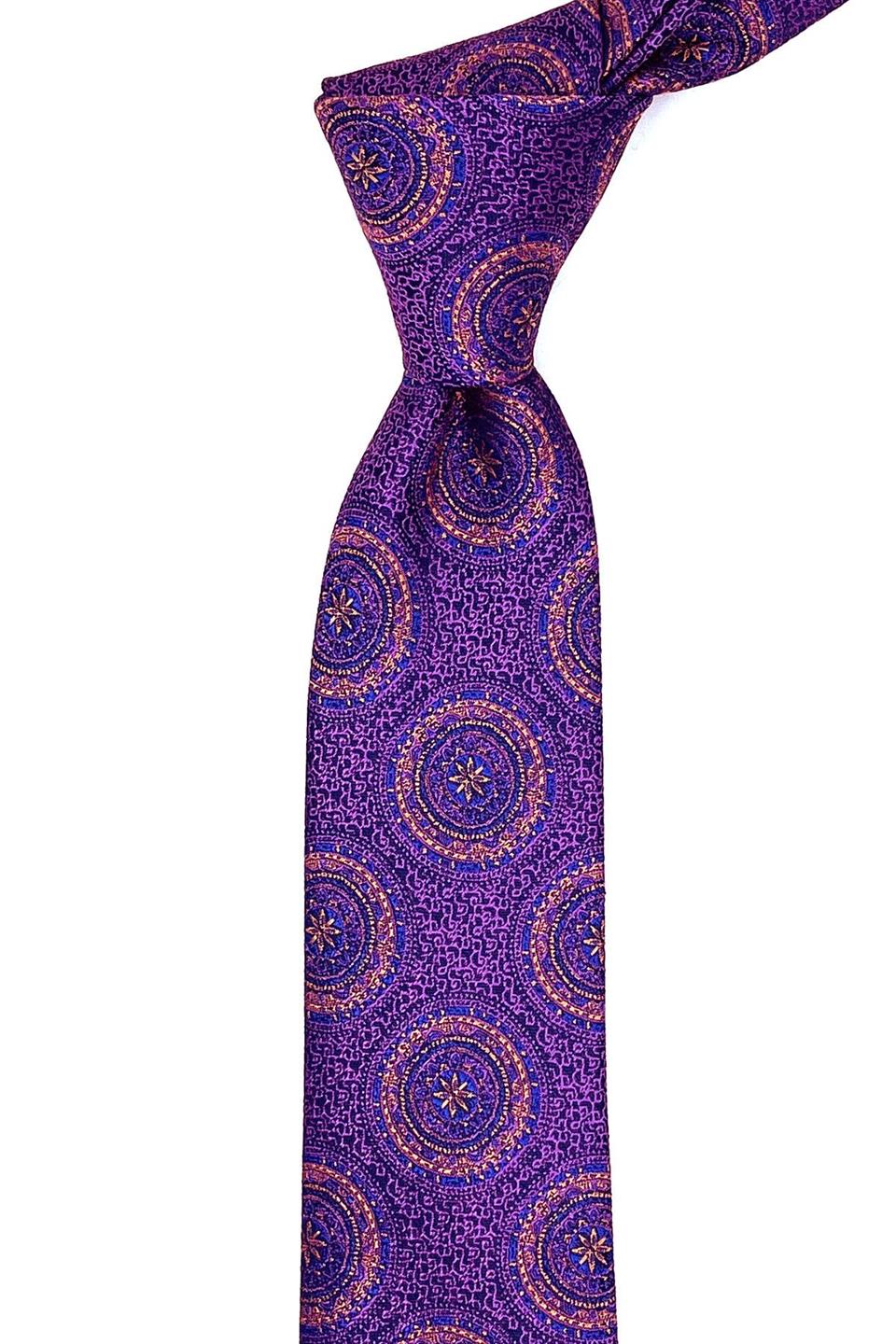 Mor Motif Desen İnce Kravat SK7640