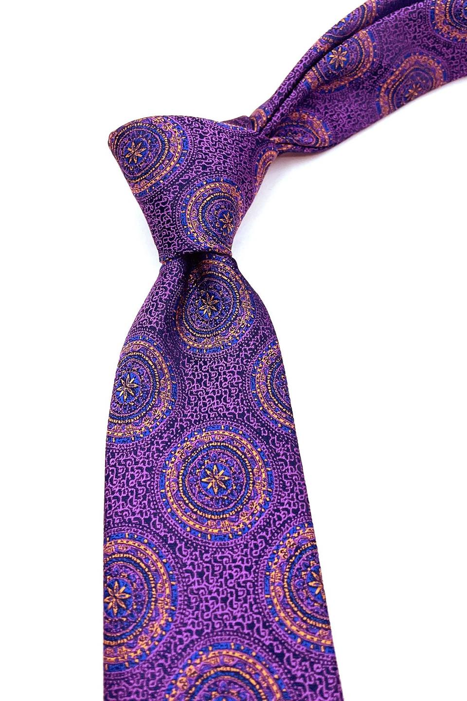 Mor Motif Desen İnce Kravat SK7640