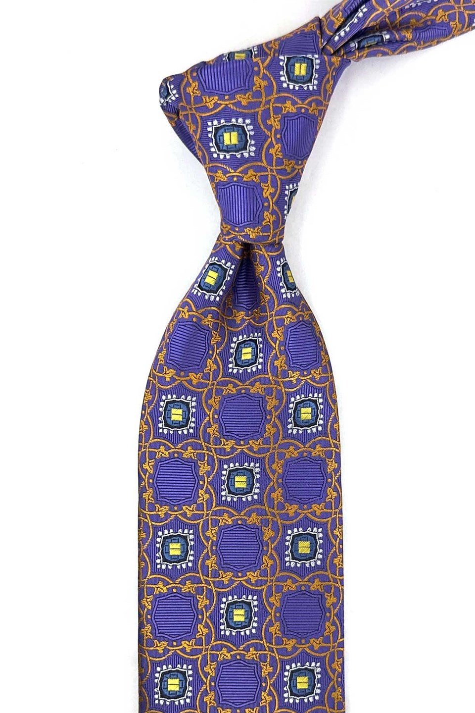 Mor Motif Desen Mendilli Klasik Kravat KK13917