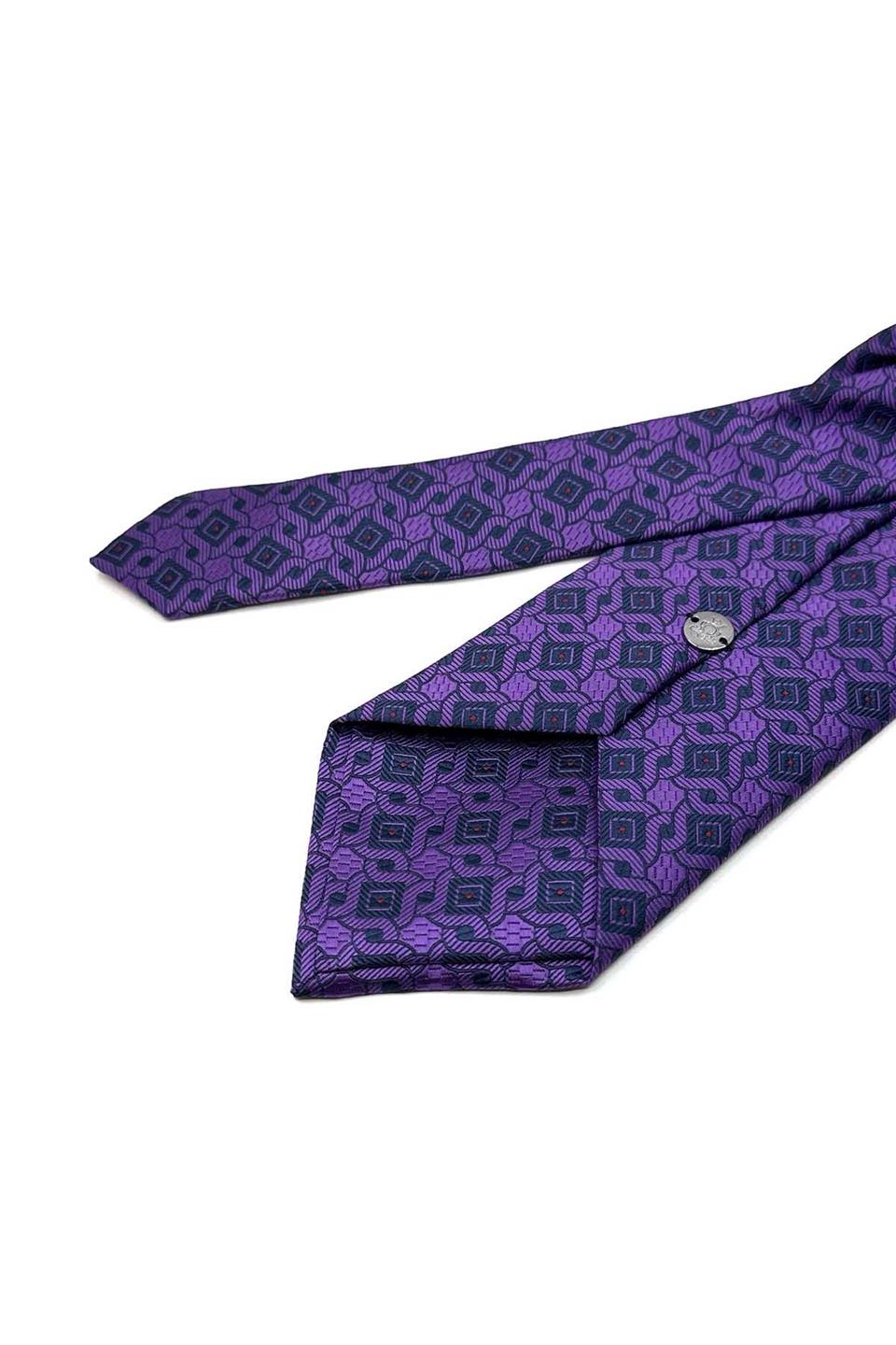 Mor Motif Desen Mendilli Klasik Kravat KK13441