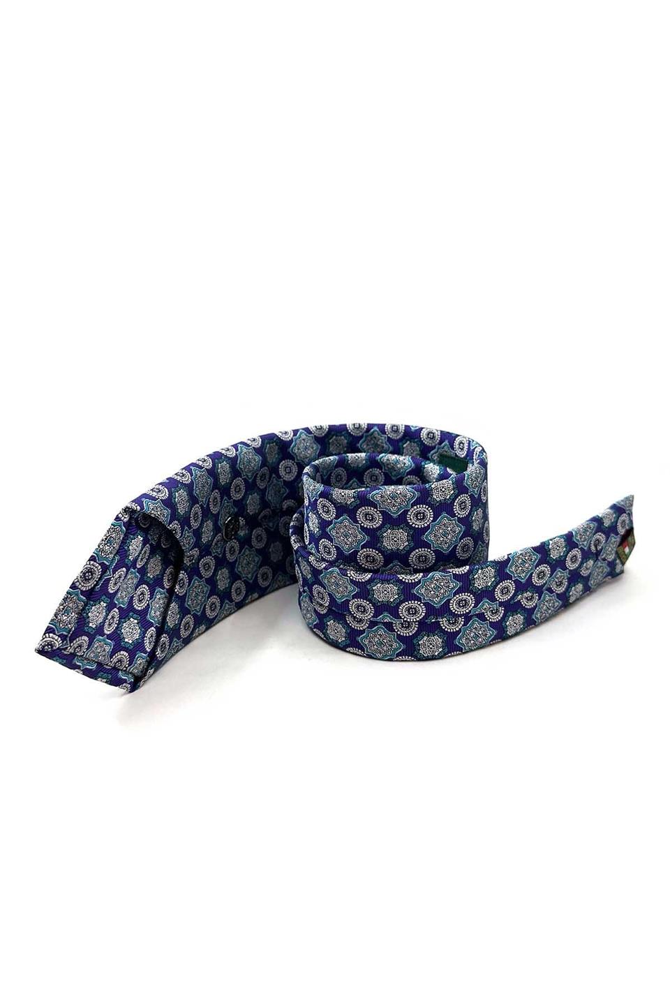 Mor Motif Desen Mendilli Klasik Kravat KK12970