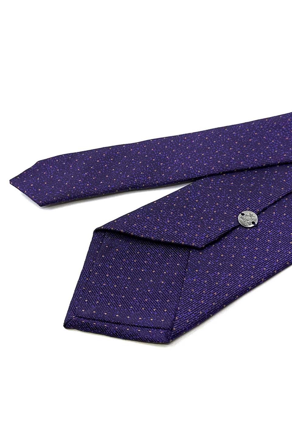 Mor Nokta Desen Mendilli Klasik Kravat KK12476