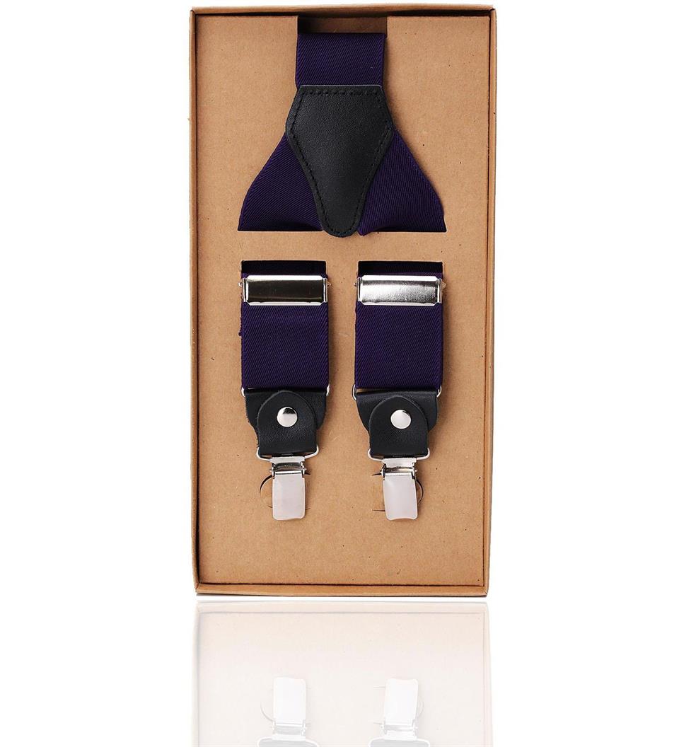 Mor Renk Deri Bağlantılı Erkek Pantolon Askısı PAN49