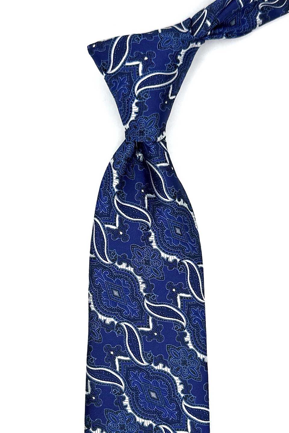 Mor Şal Desen Mendilli Klasik Kravat KK12862