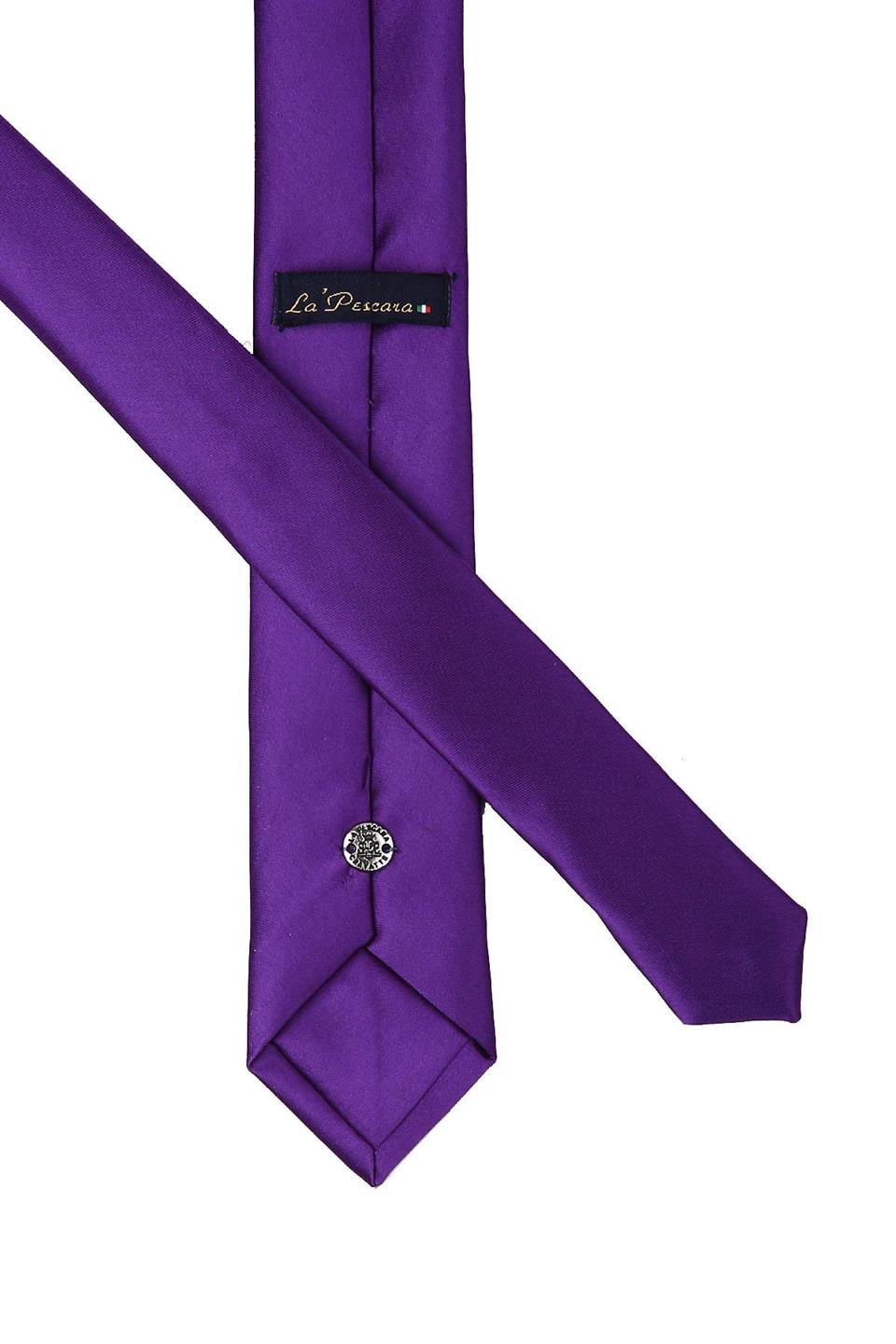Mor Saten Düz Çok İnce Kravat UST04