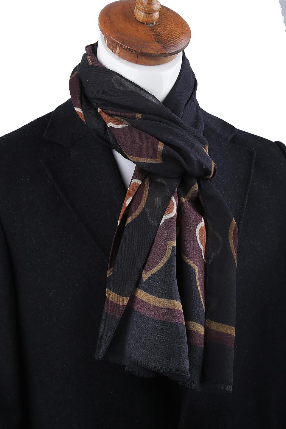 Morton Style Lacivert İtalyan Modal Kaşkol MDL49