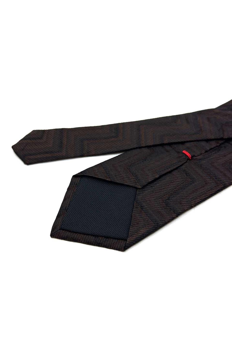 Moscano Style Kahverengi Motif Desen İtalyan İpek Kravat İK1876