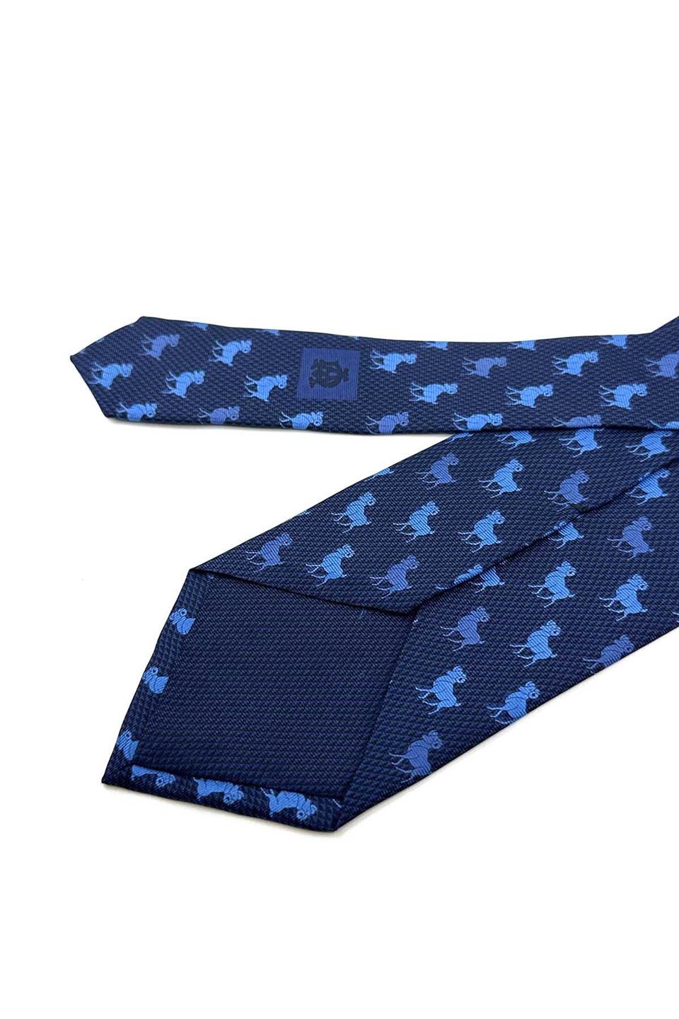 Mossman Style Lacivert Motif Desen İtalyan İpek Kravat İK1508