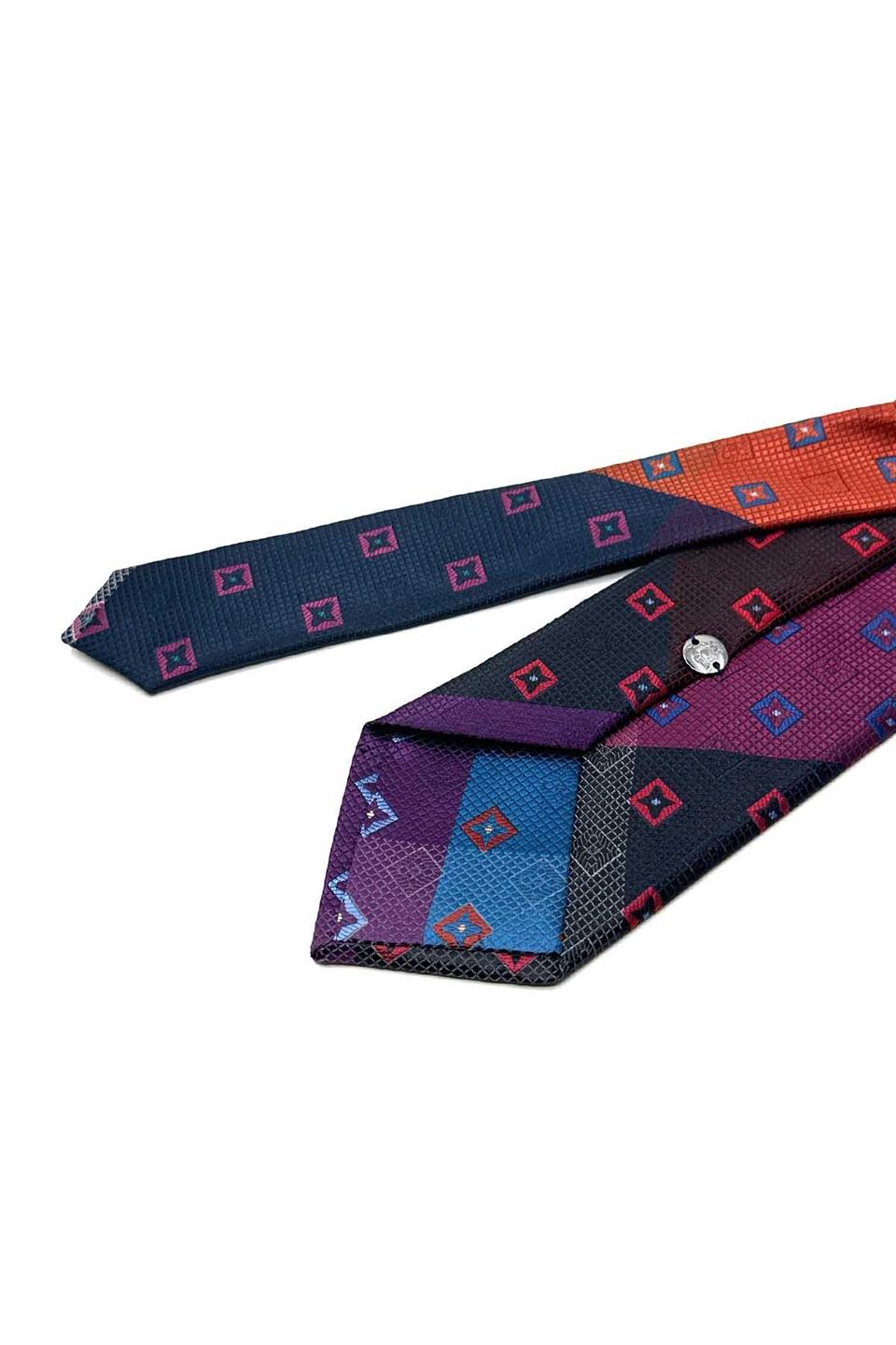 Motif Desen Çok Renkli Patchwork Klasik Kravat KK12792