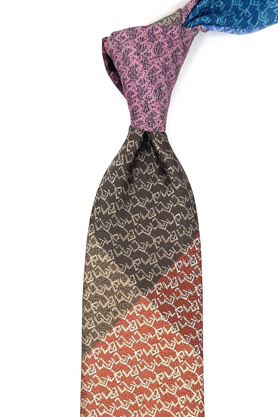 Motif Desen Çok Renkli Patchwork Klasik Kravat KK12169