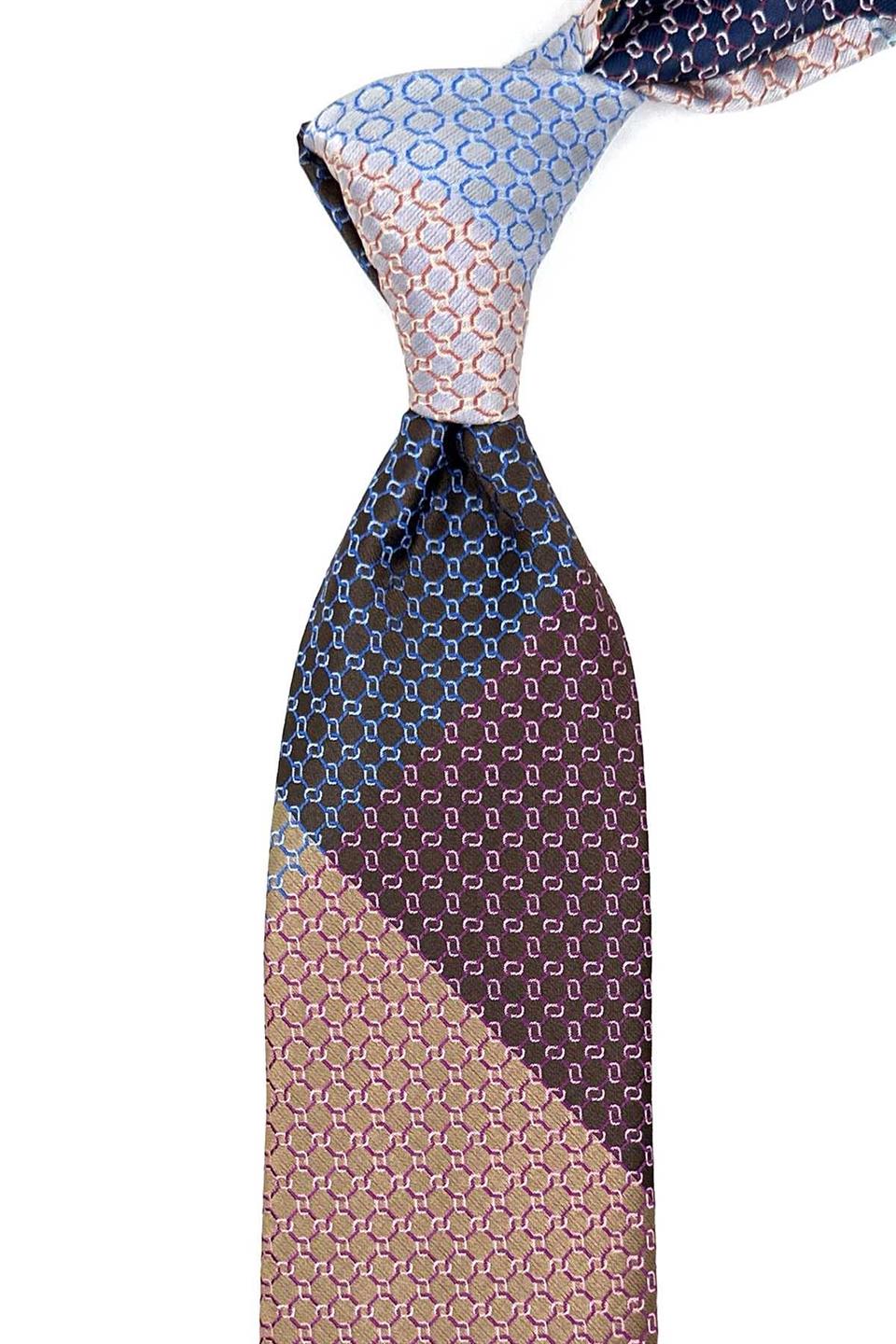 Motif Desen Çok Renkli Patchwork Klasik Kravat KK12195