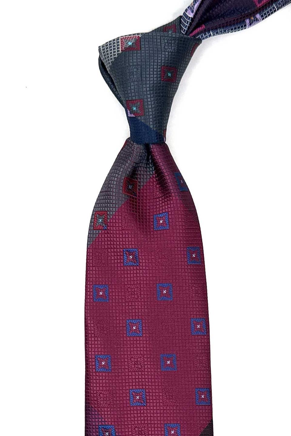 Motif Desen Çok Renkli Patchwork Klasik Kravat KK12792