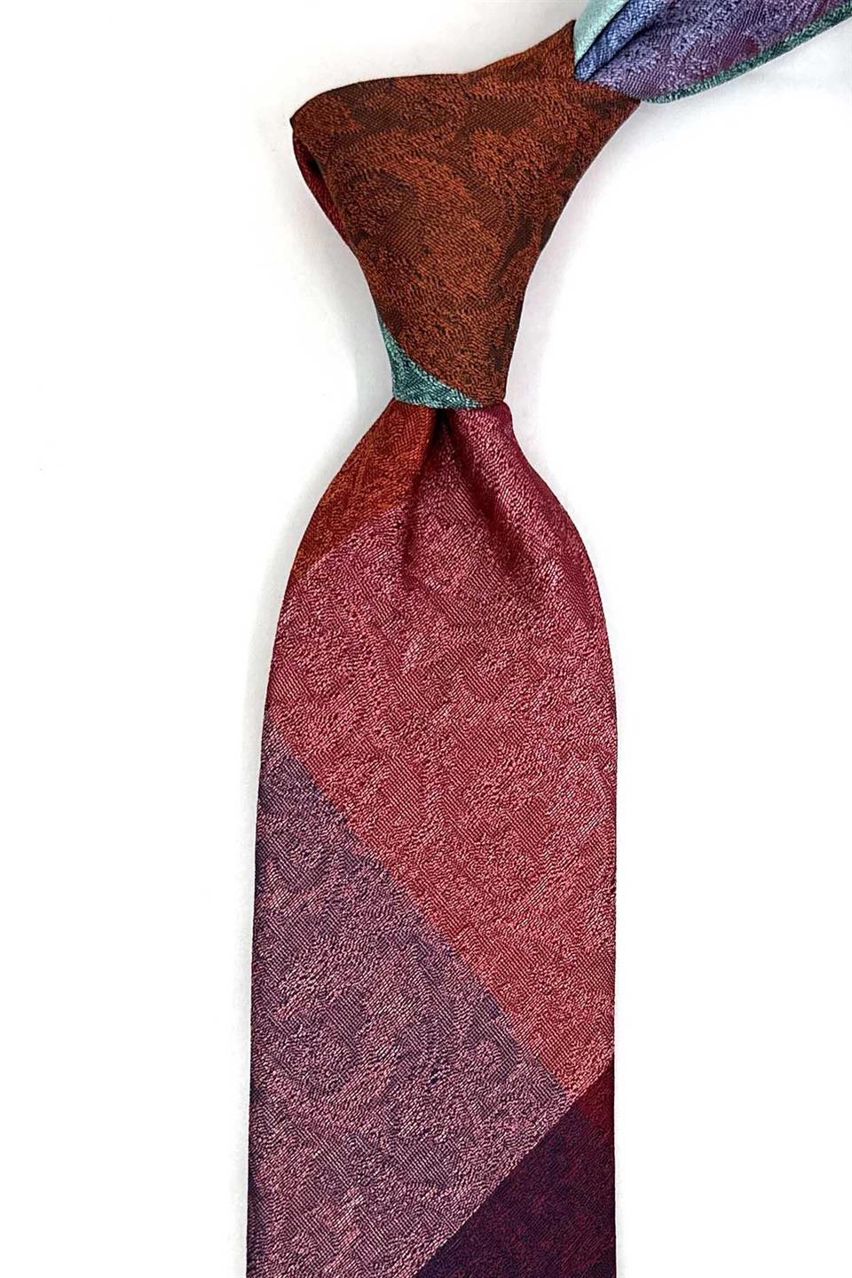 Motif Desen Çok Renkli Patchwork Klasik Kravat KK13385