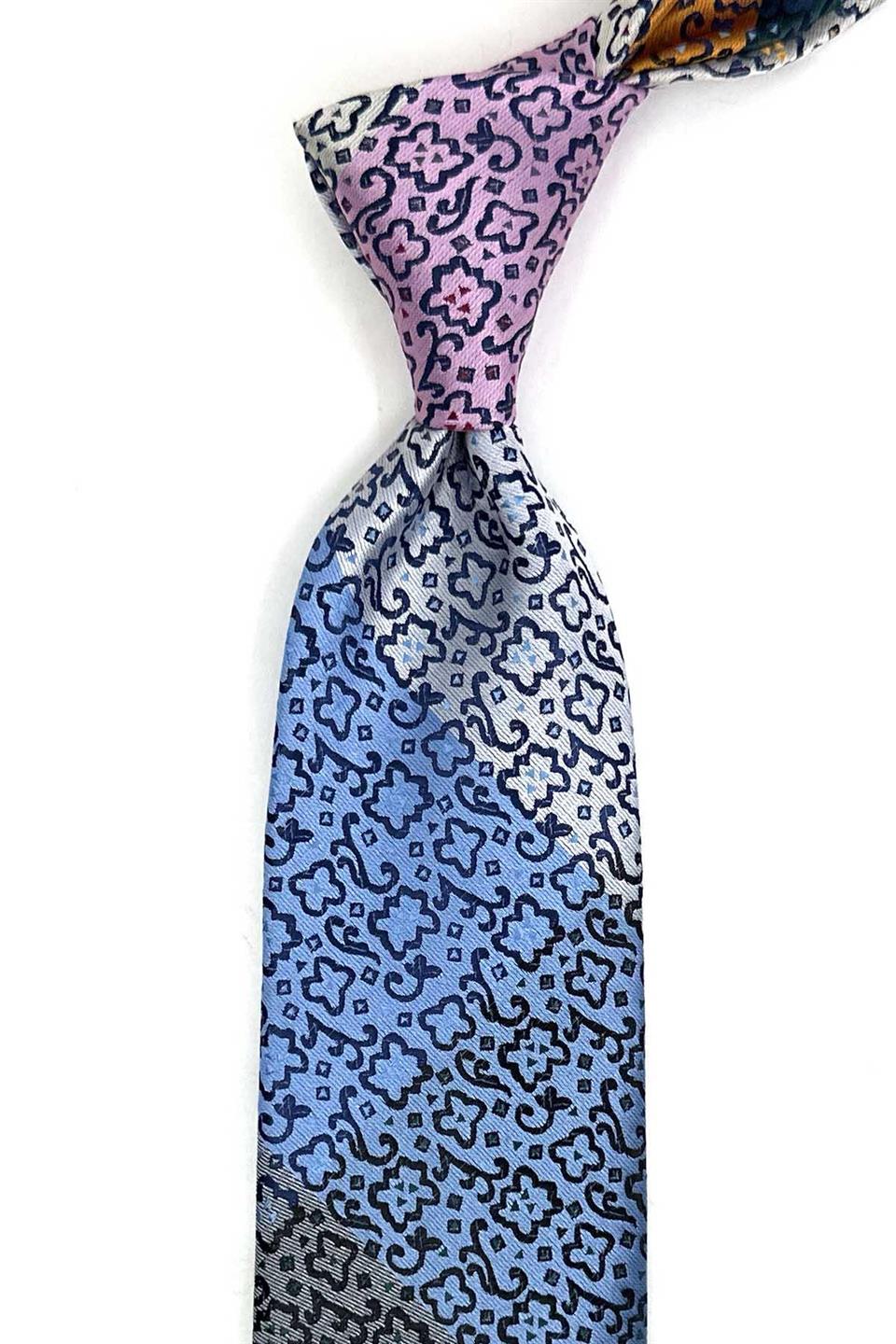 Motif Desen Çok Renkli Patchwork Klasik Kravat KK13405