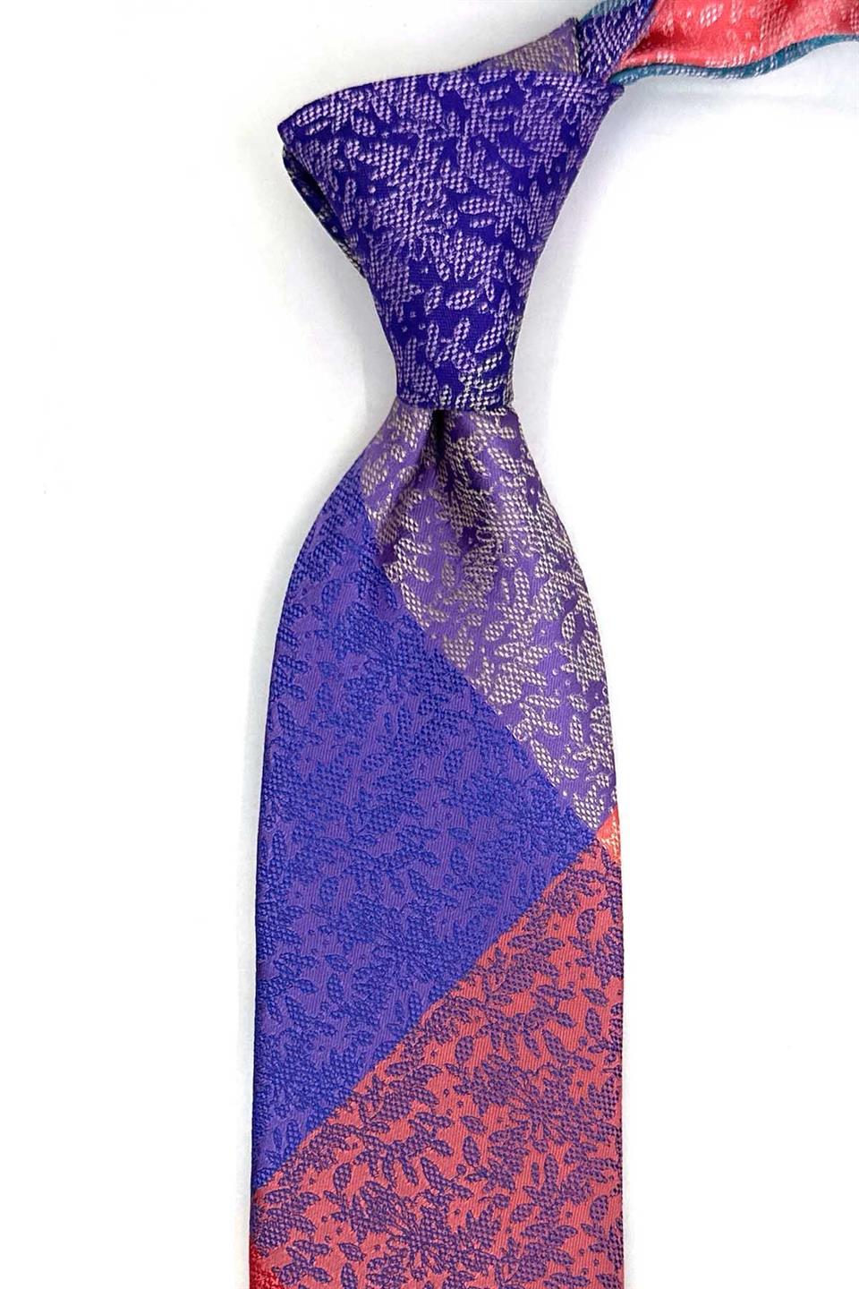 Motif Desen Çok Renkli Patchwork Klasik Kravat KK13413