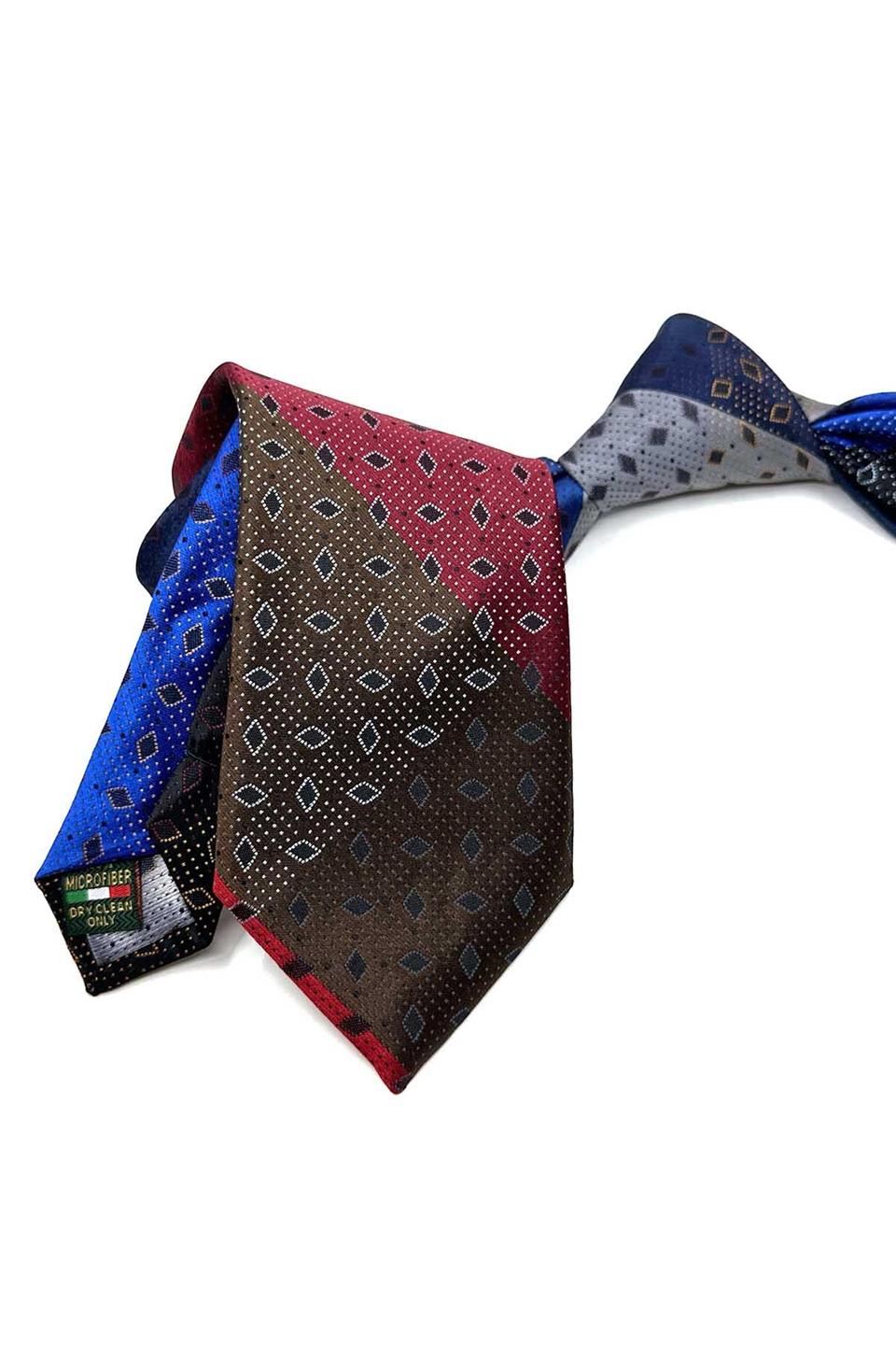 Motif Desen Çok Renkli Patchwork Klasik Kravat KK12794