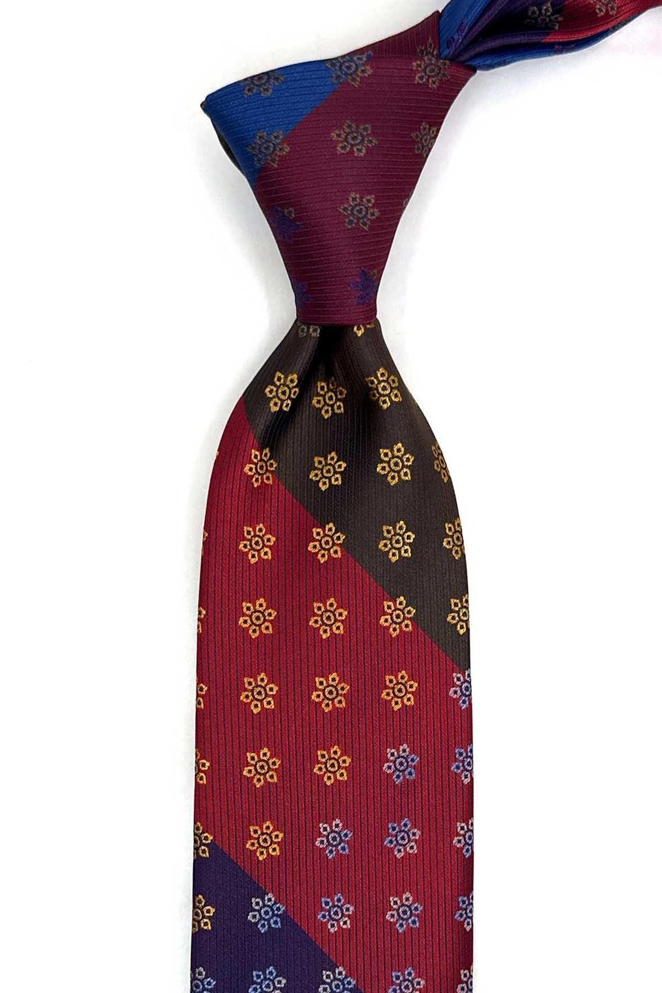 Motif Desen Çok Renkli Patchwork Klasik Kravat KK13395