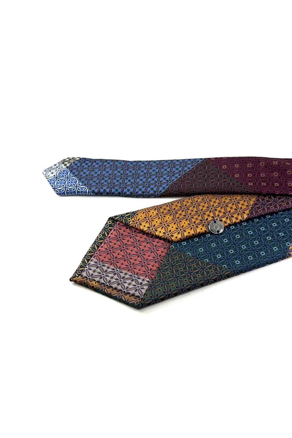 Motif Desen Çok Renkli Patchwork Kravat KK13214