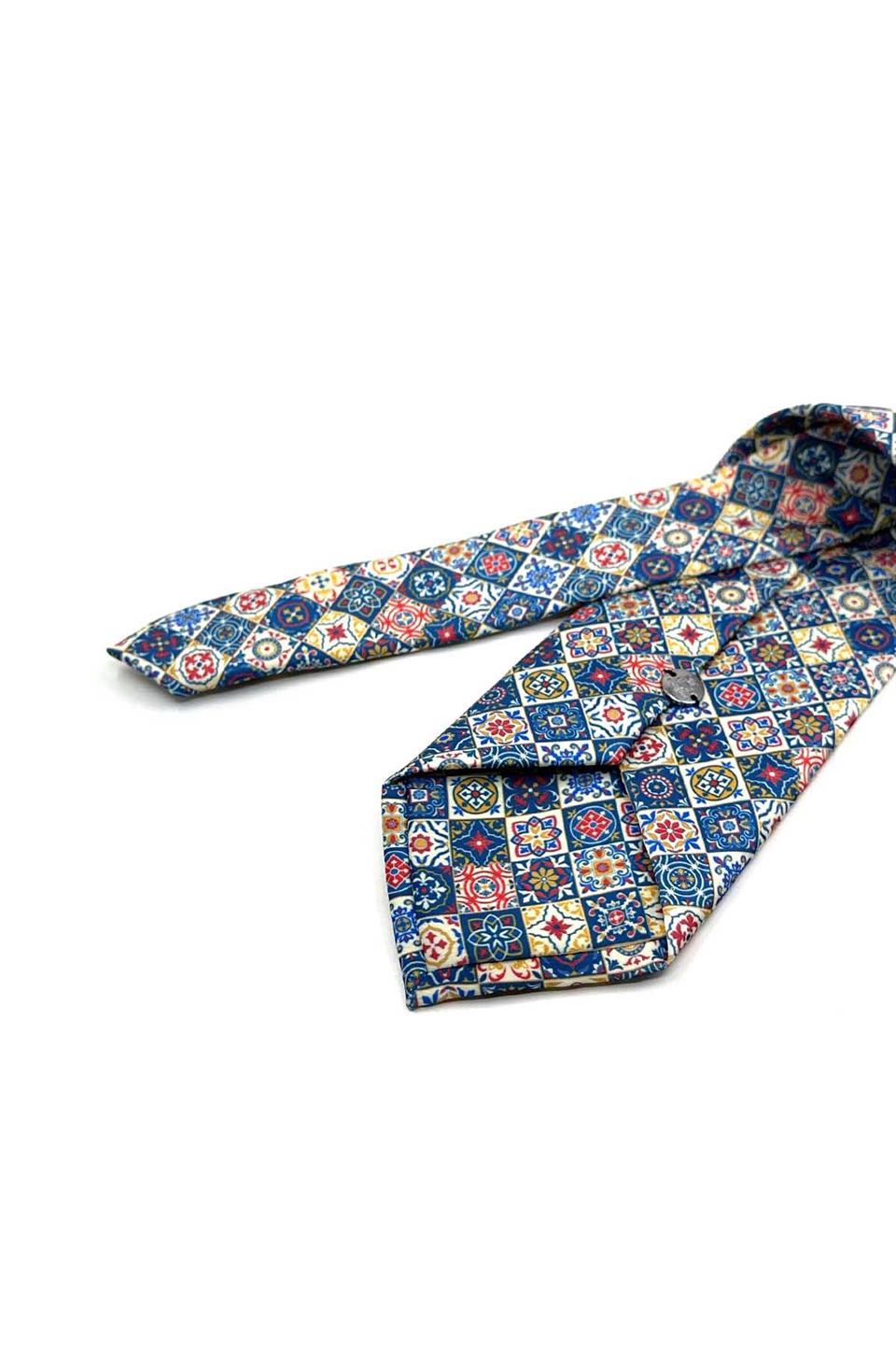 Mozaik Desen Çok Renkli Patchwork Klasik Kravat KK13361