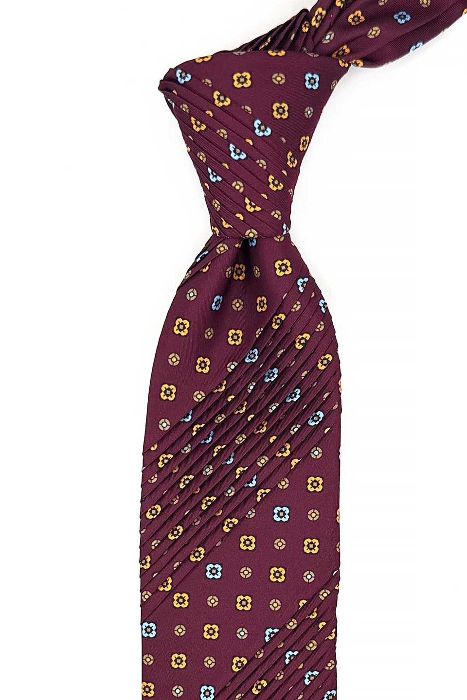 Murazzorotto Style Bordo Küçük Desen Piliseli Kravat CRK95