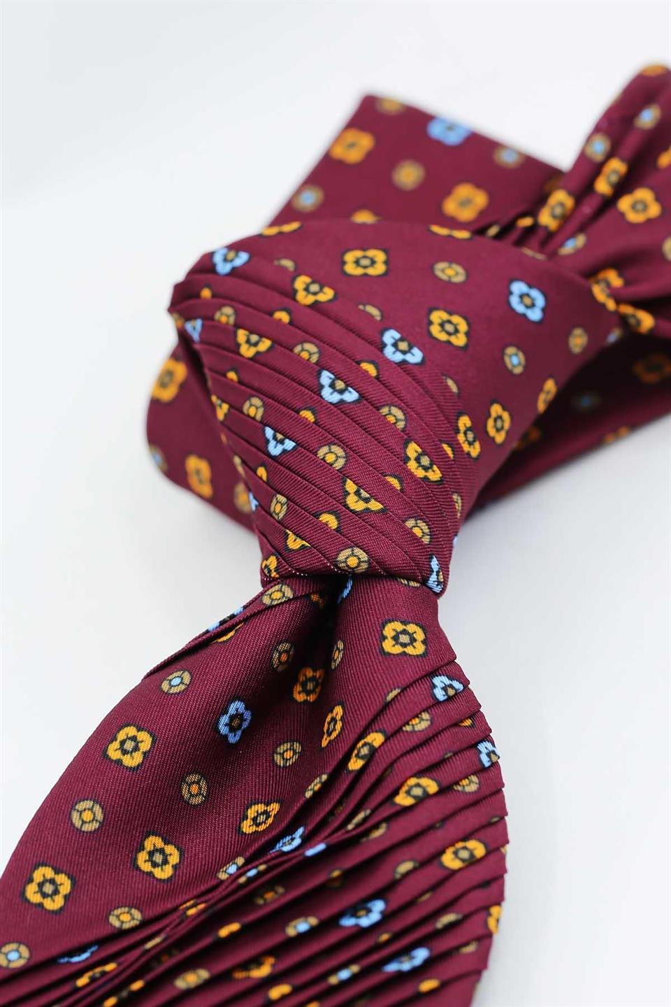 Murazzorotto Style Bordo Küçük Desen Piliseli Kravat CRK95