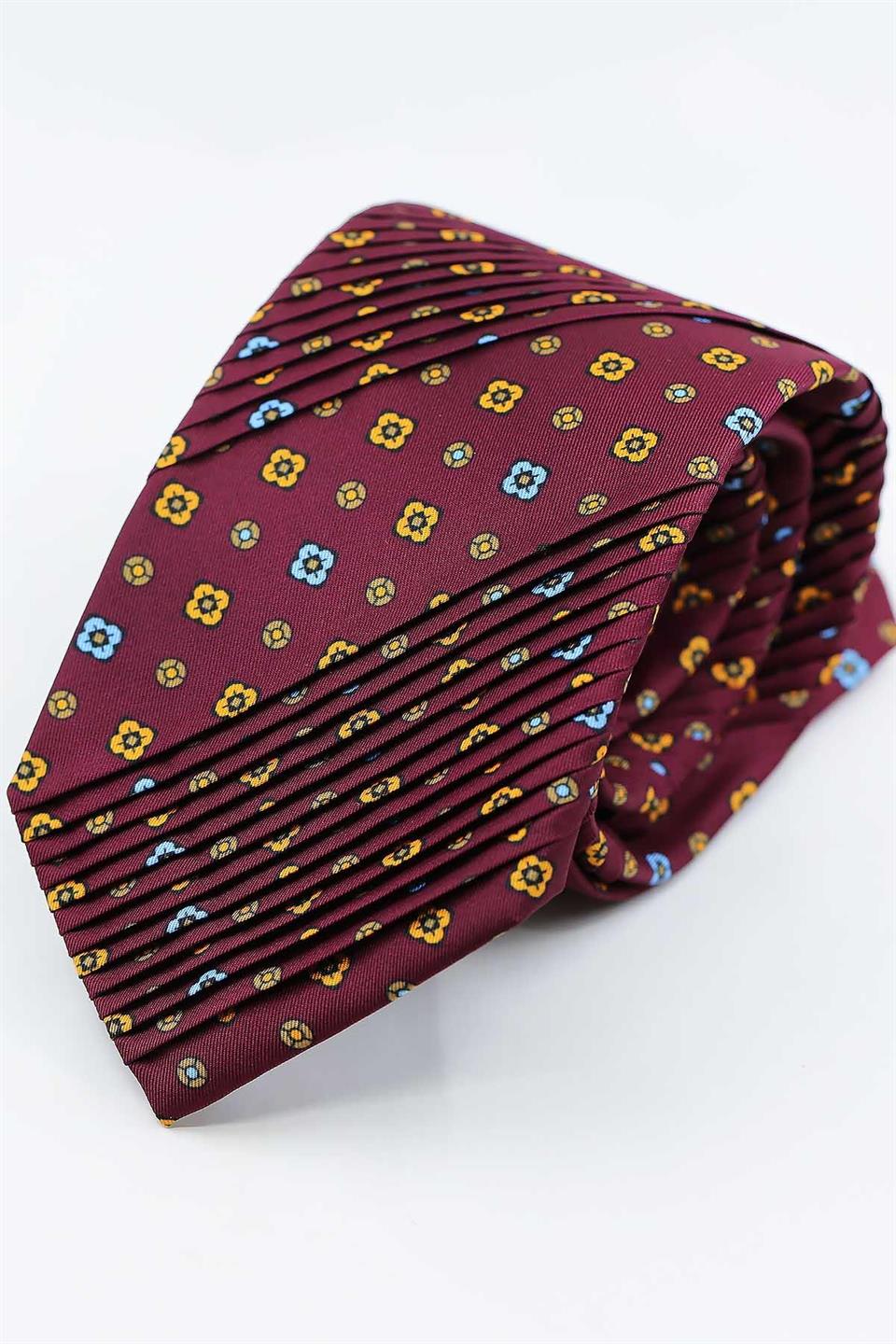 Murazzorotto Style Bordo Küçük Desen Piliseli Kravat CRK95