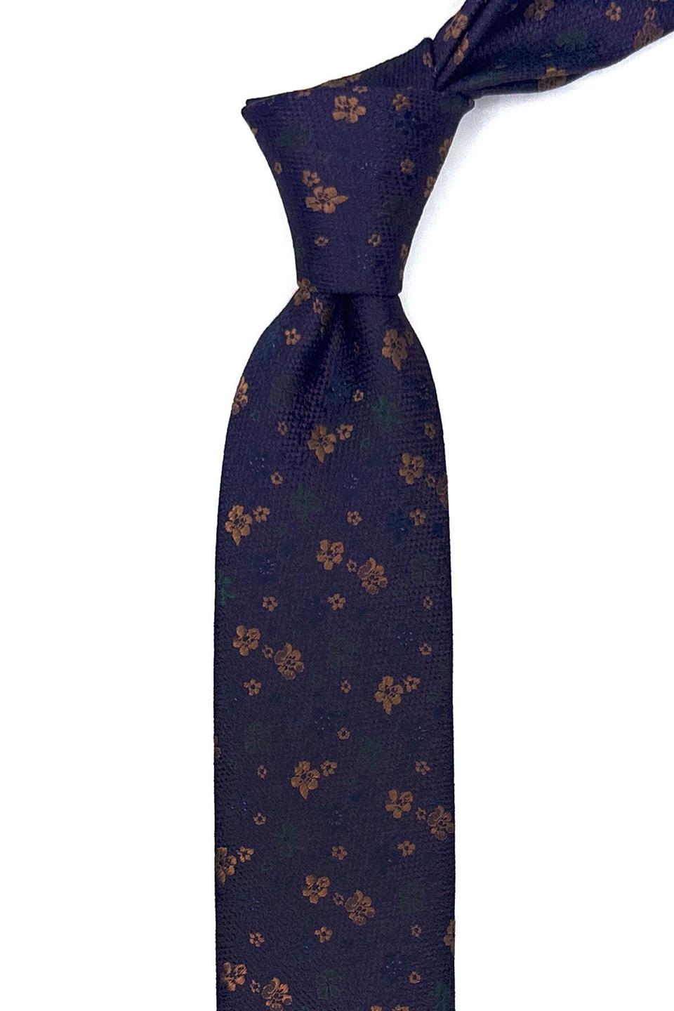 Mürdüm Çiçek Desen İnce Kravat SK7940