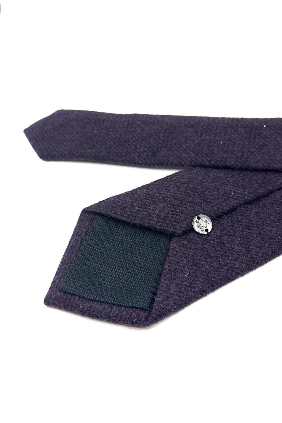 Mürdüm Düz Desen Klasik Yün Kravat KK12088