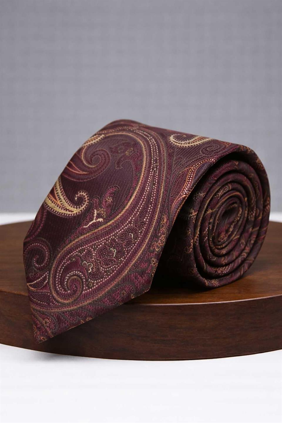 Mürdüm - Kahve Şal Kravat