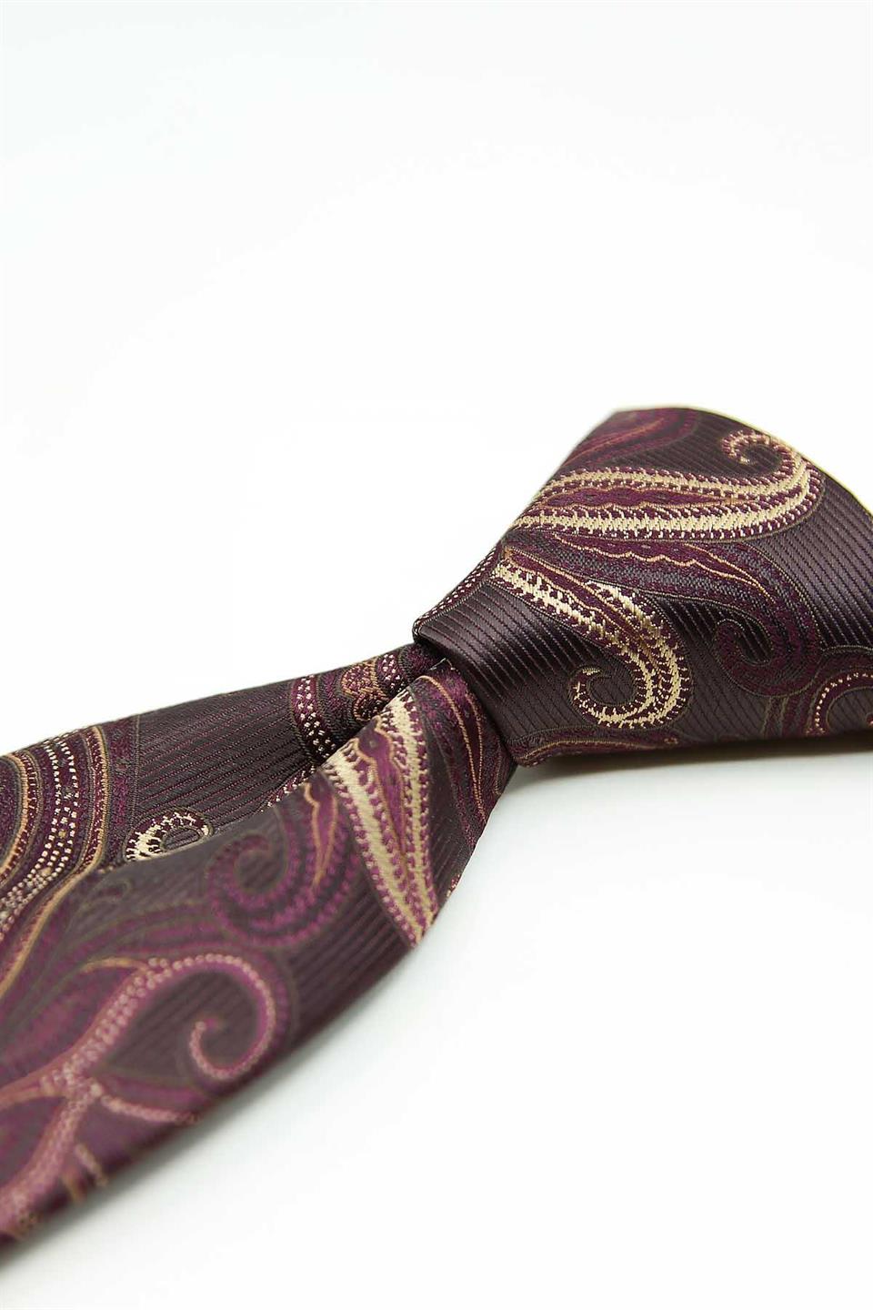 Mürdüm - Kahve Şal Kravat