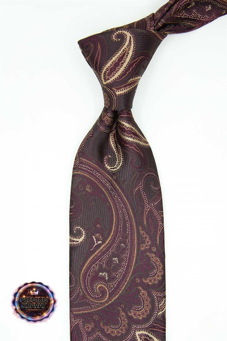 Mürdüm - Kahve Şal Kravat