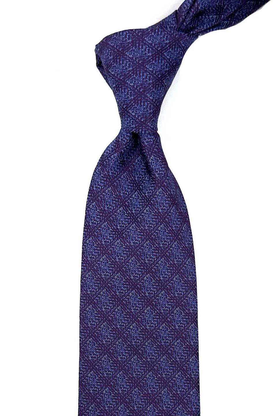 Mürdüm Kare Desen Mendilli Klasik Kravat KK12483