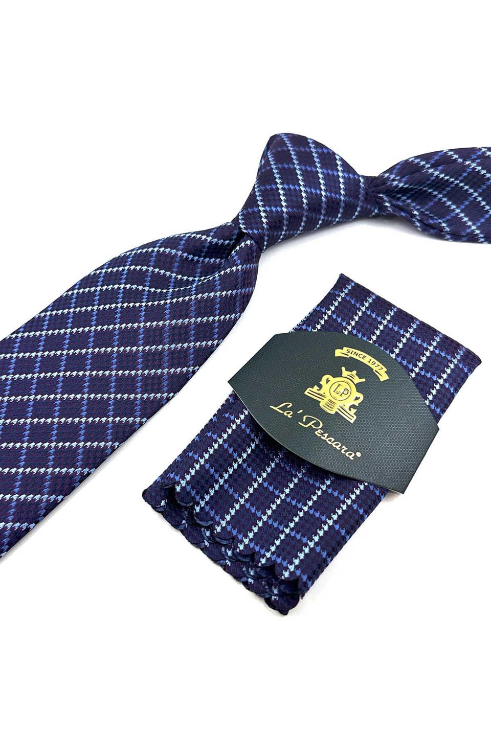 Mürdüm Kare Desen Mendilli Klasik Kravat KK12302