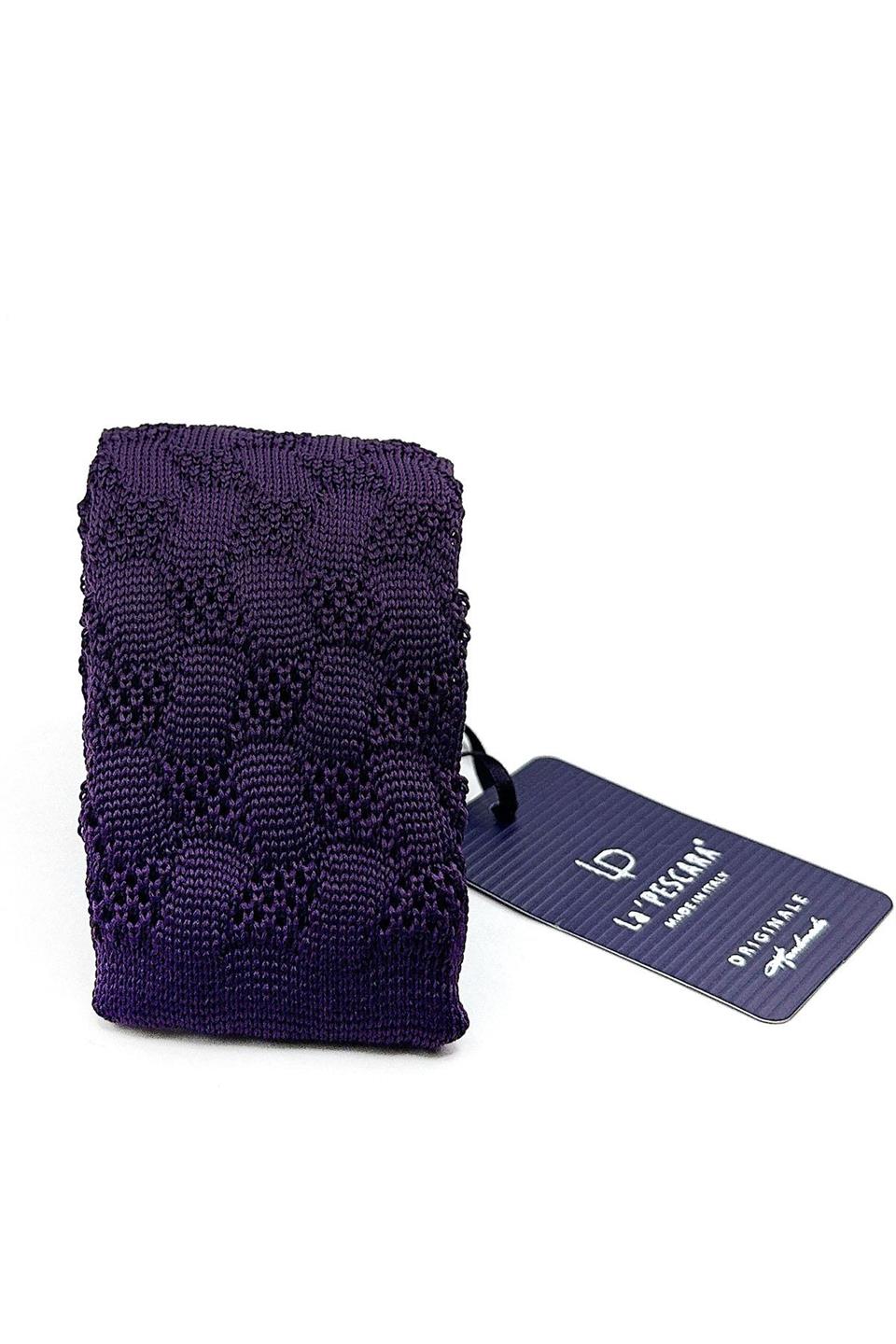 Mürdüm Kendinden Desen Örgü Kravat ÖR8347