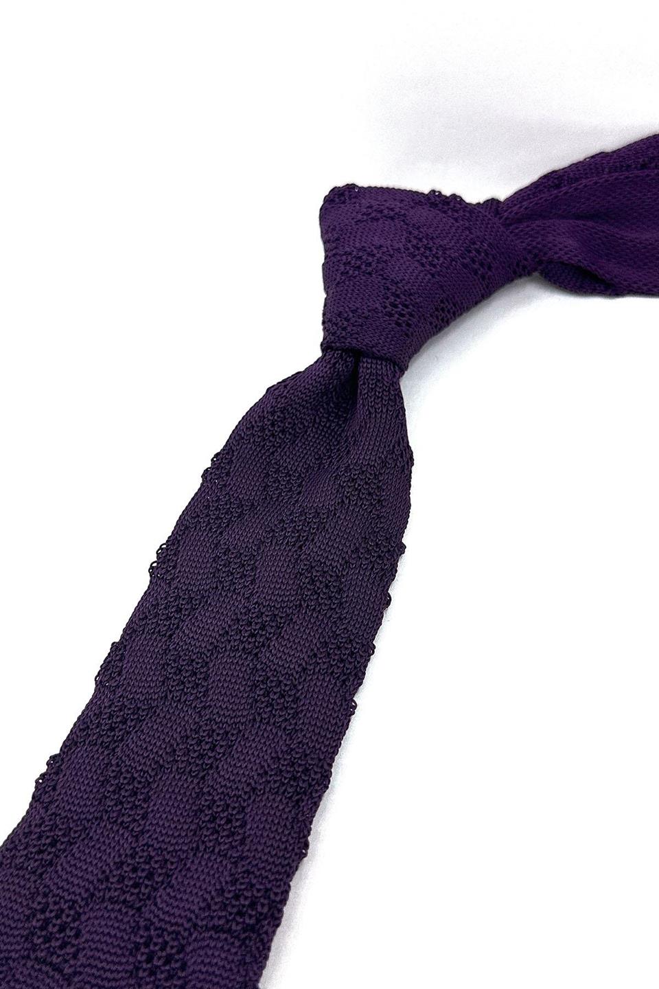 Mürdüm Kendinden Desen Örgü Kravat ÖR8347