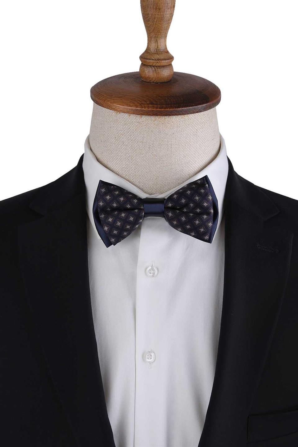 Mürdüm - Lacivert Küçük Desen Papyon P1971