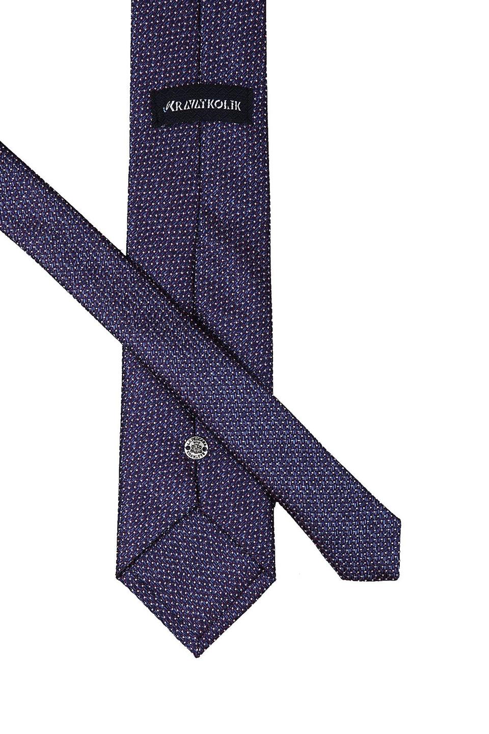 Mürdüm - Lacivert Nokta Desen Mendilli Klasik Kravat KK9662