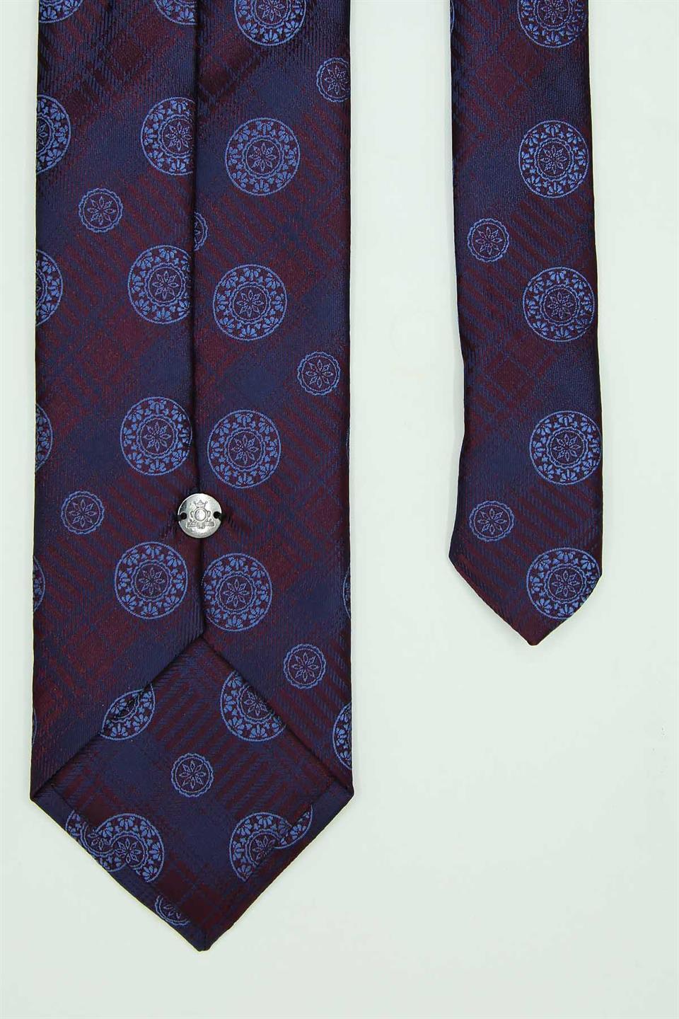 Mürdüm - Mavi Motif Kravat