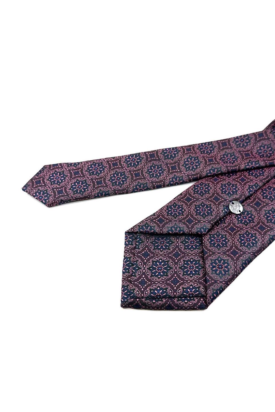 Mürdüm Motif Desen Mendilli Klasik Kravat KK12674