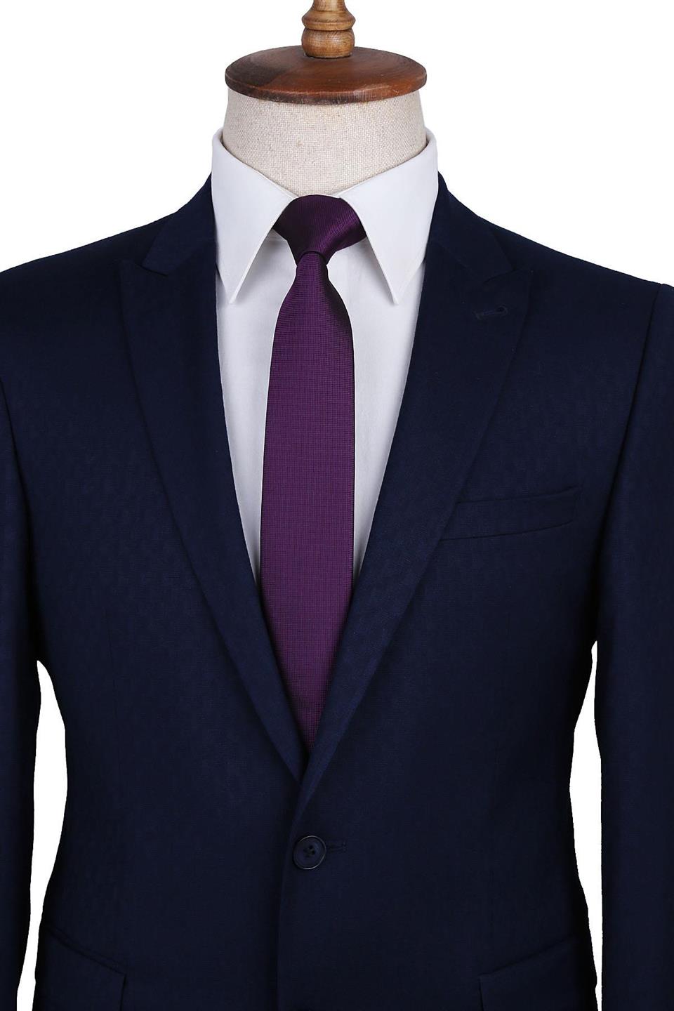 Mürdüm Nokta Desen Slim Kravat SK7585